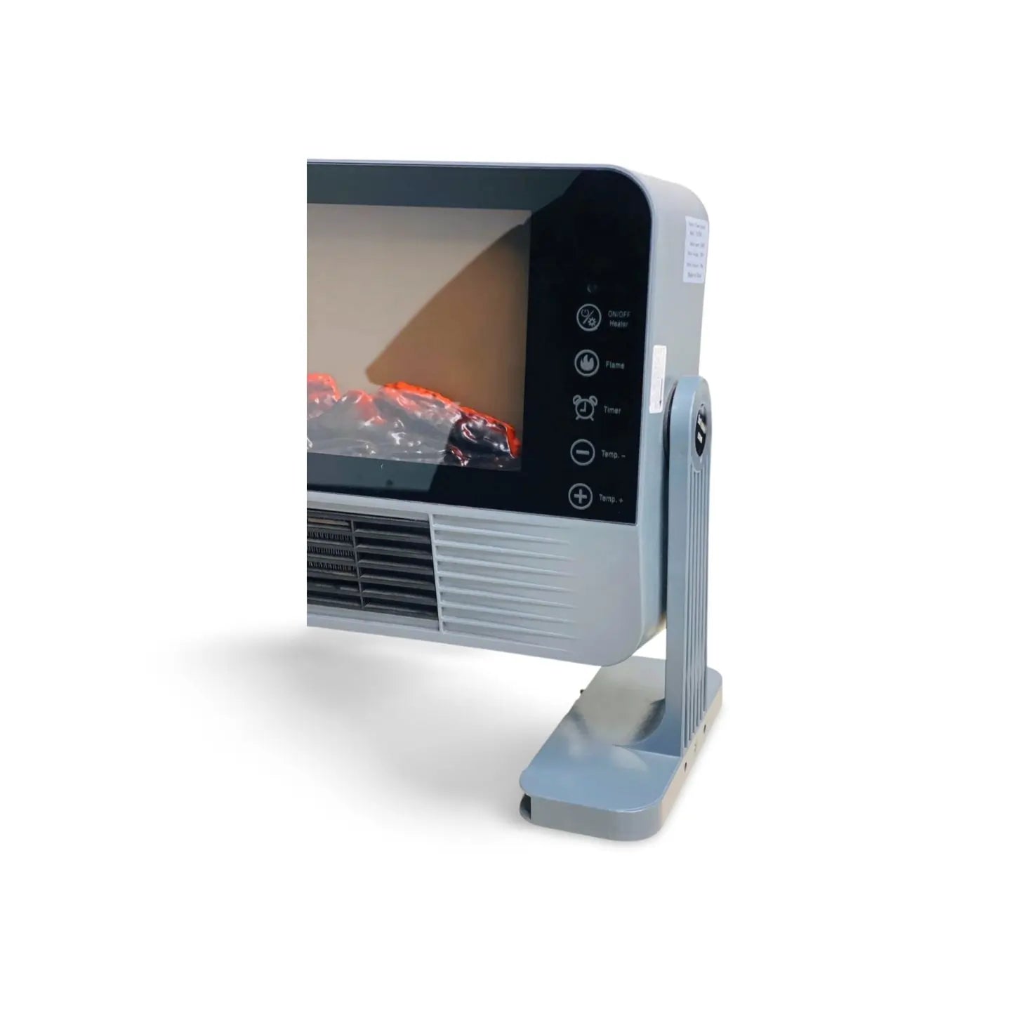 Electric Fireplace Fan Heater – LED Flame Effect | Remote Control | Fast Heating | Room & Office Heater