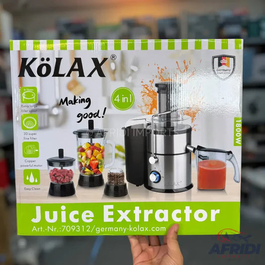 Kolax 4-in-1 Food Processor – Juicer, Blender, Chopper & Grinder | 2.7L Pulp Container | 1.0L Juice Jug | German Lot
