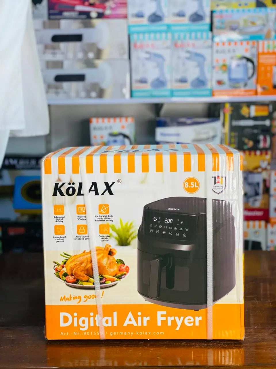 KOLAX 8.5L Digital Air Fryer – Large Capacity, Touch Control, 360° Hot Air Cooking