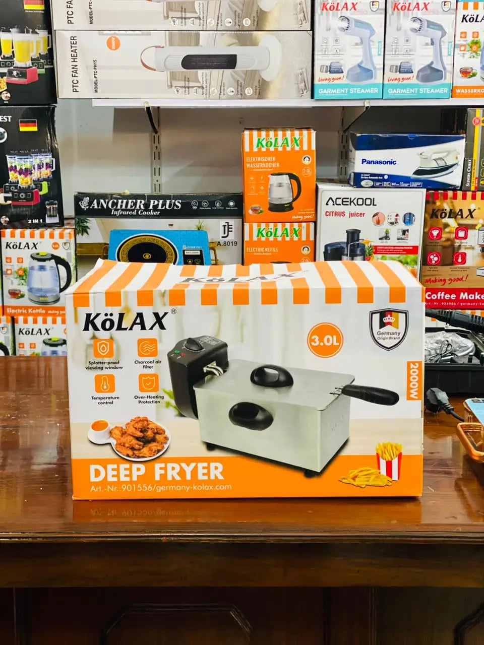 Kolax Deep Fryer 3.0L – 2000W Stainless Steel Electric Fryer With Temperature Control